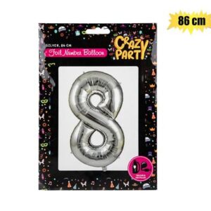 Balloon helium foil silver 8 86cm f-03