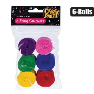 Streamers 6-rolls 2.5cmx 10m