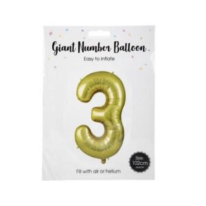 Balloon helium foil gold 3 102cm f-04