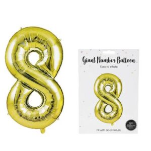 Balloon helium foil gold 8 102cm f-04