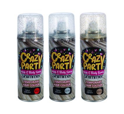 Party-spray glitter asstd silv/gold