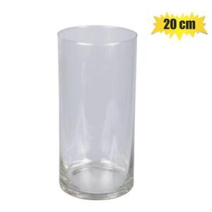 Vase glass cylinder 20cm clear