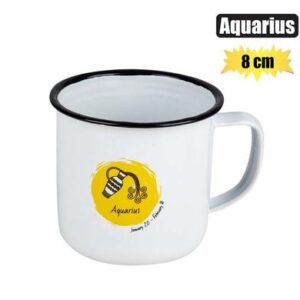 Mug enamel horoscope aquarius 8cm