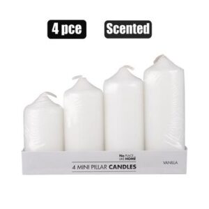 Candle-set 4pc mini pillars astd scented