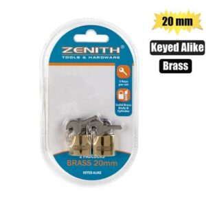 Padlock zenith brass 20mm key-alike crd2