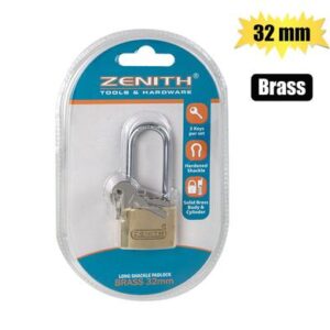 Padlock zenith brass 32mm long-shkl crd