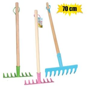 Garden kids rake metal 70cm asstd