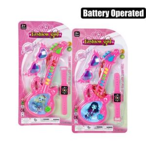 Musical guitar b/on sunglass & watch set