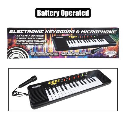 Musical keyboard electronic w/mic 32 key