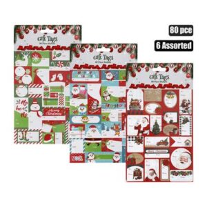 Xmas stationery gift tag stickers 80pc