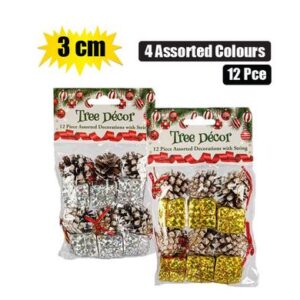Xmas tree decor set 12pc 3cm