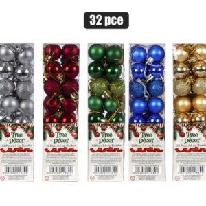 Xmas tree decor ball polished 32pc 25mm