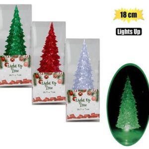 Xmas table decor light-up tree 18.5x7cm