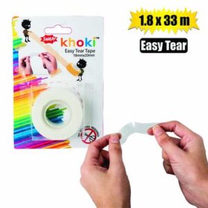 Tape adhesive easy tear clear 33x18mm