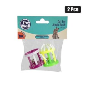 Pet cat toy rolling with bell 2pce