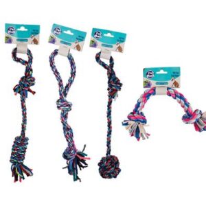 Pet dog toy tug-rope asstd