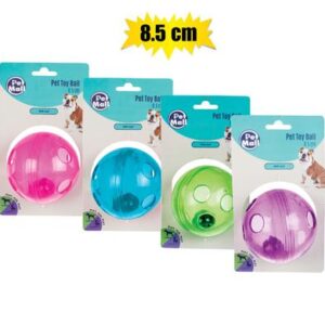 Pet toy ball w/bell asstd 8.5cm