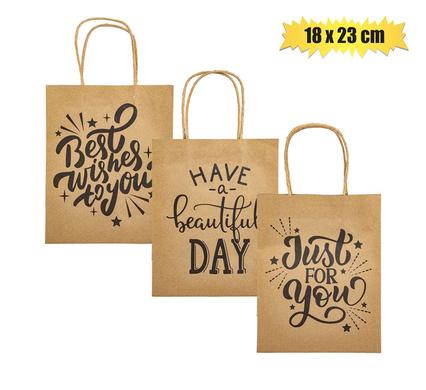 Gift-bag ppr eng words med 18x23cm