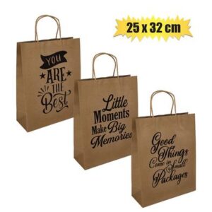 Gift-bag ppr eng words lrg 25x32cm