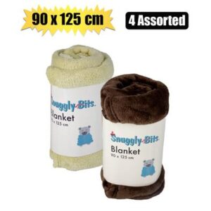 Blanket flannel fleece 90x125cm asstd