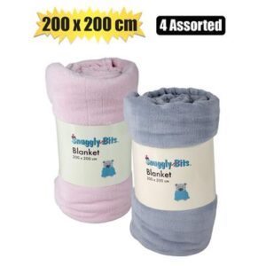 Blanket flannel fleece 200x200cm asstd