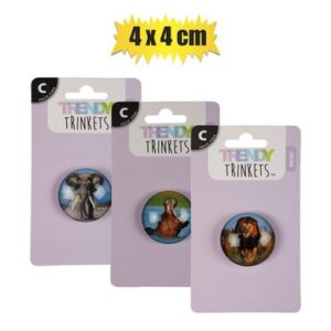 Magnet crystal wildlife 4x4cm