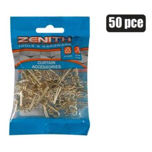 Curtain hooks brassed r7 pack-50 zenith
