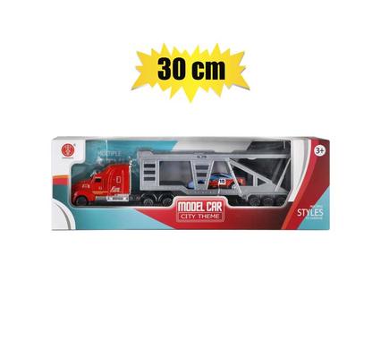 Die cast set truck w/1 racer 30cm
