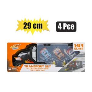 Vehicle playset truck w/3 racers 29cm