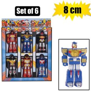 Boys playset figurine robot 6pc 8cm