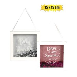 Orn baby hang sparkle box 15x15cm asstd