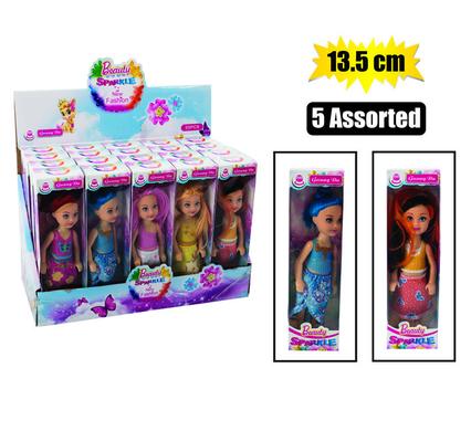 Doll mini sparkle 5 asstd 13.5cm