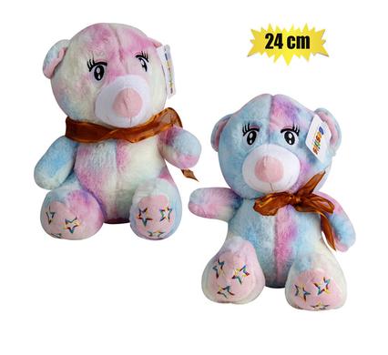 Plush bear pastel w/animated eyes 24cm