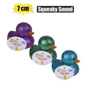 Baby vinyl themed duck 7cm, glitter