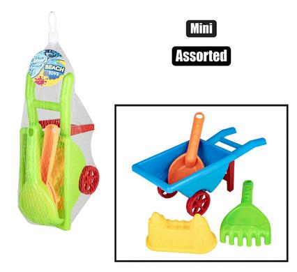 Beach toy mini wheel-barrow set