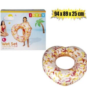 Intex tube 94x89x25cm pink donut heart