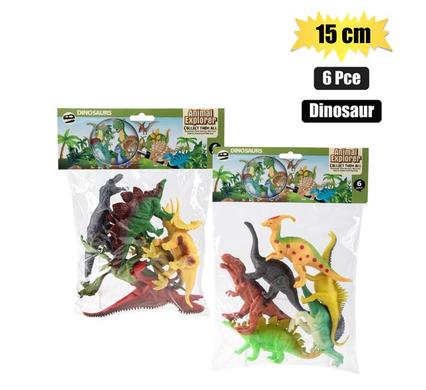 Animals dinosaur 6pc asstd 15cm