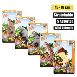 Animals wild stretch asstd, 15-16cm