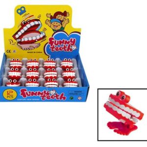 Novelty wind up chatter teeth