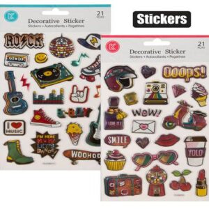 Sticker embossed foil puffy assorted
