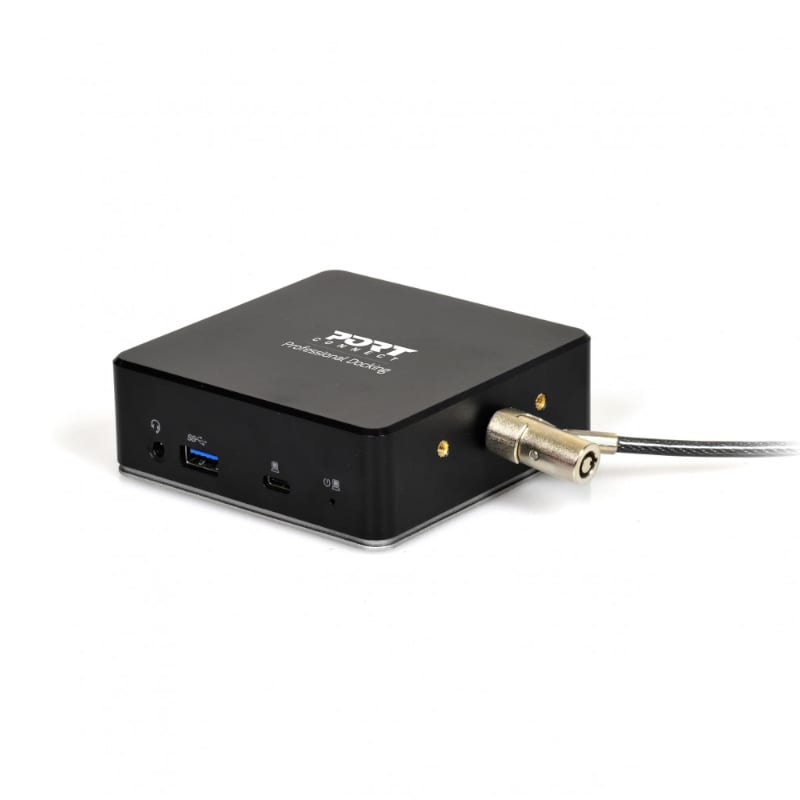 Port USB Type-C to 1 x RJ45|2 x USB3.1 Gen1|2 x HDMI|1 x Type-C|1 x USB3.1 Gen1 | Apple Charging 2.4A|1 x Aux Dock - Black - Image 2