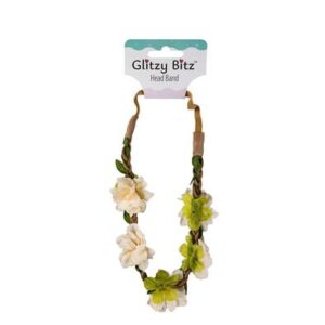 Hair band with flowers elasticated