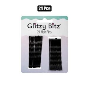 Hair clips black pins 65mm 24pc