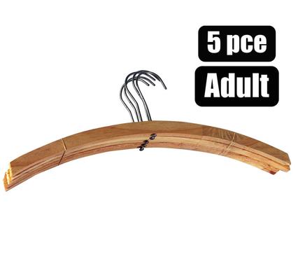 Clothes hangers wooden pack-5 single