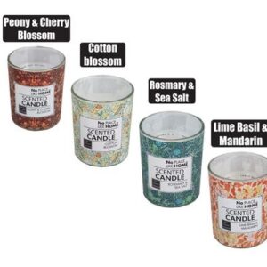 Candle in holder gls bottle rev floral