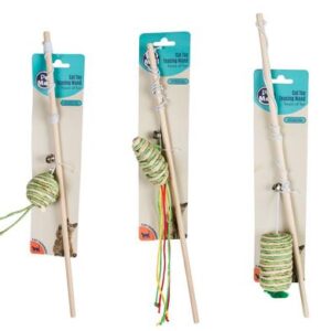 Pet cat toy teasing wand asstd