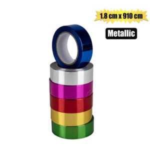 Gift ribbon metallic 1.8x910cm asst cols