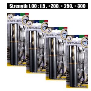 Reading glass sq frame w/case blister