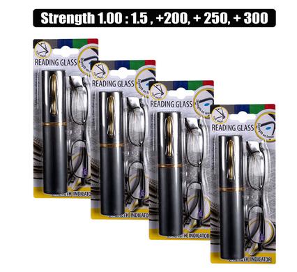 Reading glass sq frame w/case blister
