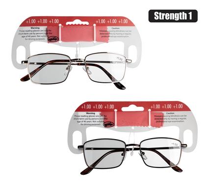 Reading glass metal asstd strengh:1